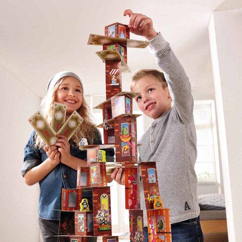 HABA Rhino Hero Super Battle - Exciting 3D Stacking Board Game for Kids & Adults, Fun Family Games, Stacking Card Games for Kids, Made in Germany - Image 2